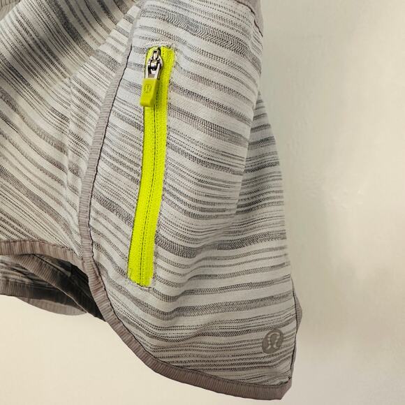 LULULEMON Gray & White Stripe Running Workout Yoga Shorts – Size 6 - Picture 4 of 7